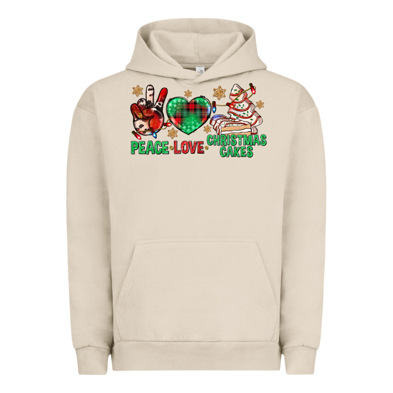Peace Love Christmas Cakes Bbs Urban Hoodie by BundleAndBundleShop | Teevron