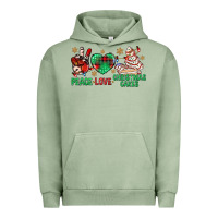 Pigment Oil Green peace love christmas cakes bbs Urban Hoodie - BundleAndBundleShop