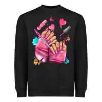 Black pink nail art hand Heavyweight Sweatshirt - NancyCooperArtShop