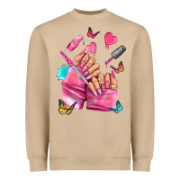 Mushroom pink nail art hand Heavyweight Sweatshirt - NancyCooperArtShop