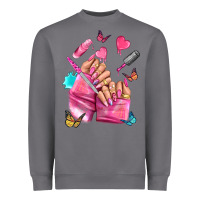 Storm pink nail art hand Heavyweight Sweatshirt - NancyCooperArtShop
