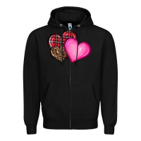 Black valentine's day hearts Zipper Hoodie - RanaPortraitStore