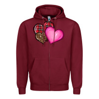 Burgundy valentine's day hearts Zipper Hoodie - RanaPortraitStore