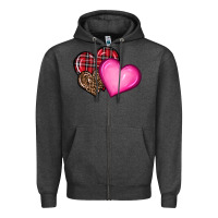 Charcoal Heather valentine's day hearts Zipper Hoodie - RanaPortraitStore