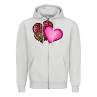Dove Grey valentine's day hearts Zipper Hoodie - RanaPortraitStore