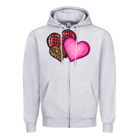 Heather Grey valentine's day hearts Zipper Hoodie - RanaPortraitStore