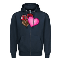 Navy valentine's day hearts Zipper Hoodie - RanaPortraitStore