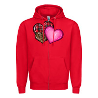 Red valentine's day hearts Zipper Hoodie - RanaPortraitStore