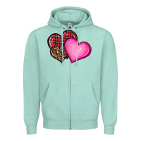 Seafoam valentine's day hearts Zipper Hoodie - RanaPortraitStore