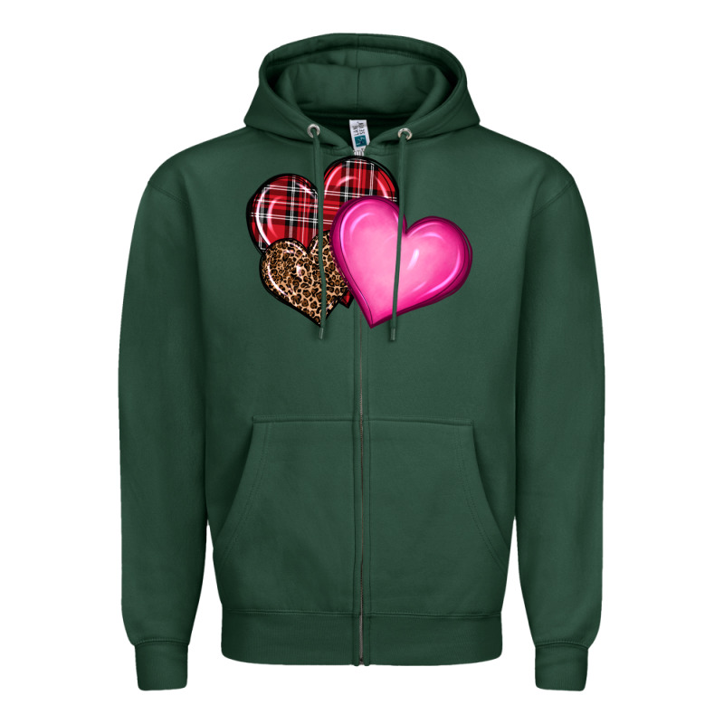 Valentine's Day Hearts Zipper Hoodie by RanaPortraitStore | Teevron