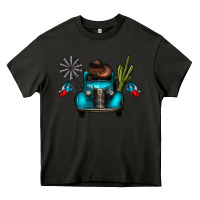 Asphalt texas truck Heavy Core Tee - CowhideDigitalArt