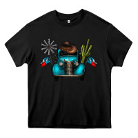 Black texas truck Heavy Core Tee - CowhideDigitalArt