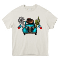 Cream texas truck Heavy Core Tee - CowhideDigitalArt