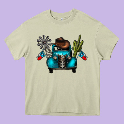 Texas Truck Heavy Core Tee Designed By Cowhidedigitalart