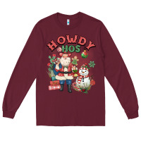 Burgundy howdy hos Long Sleeve Tee - MaliasSmallBusiness