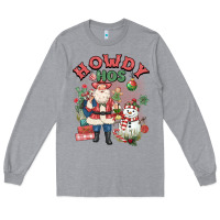 Heather Grey howdy hos Long Sleeve Tee - MaliasSmallBusiness