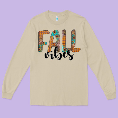 Fall Vibes Long Sleeve Tee Designed By Jahusdesignshop