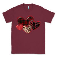 Burgundy leopard hearts Classic Tee - MaliasSmallBusiness