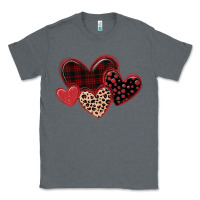 Charcoal Heather leopard hearts Classic Tee - MaliasSmallBusiness