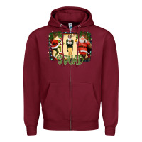 Burgundy Christmas Friends Squad Zipper Hoodie - Bettercallsaul