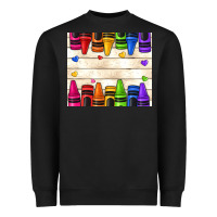 Black custom teacher name crayons Heavyweight Sweatshirt - NancyCooperArtShop