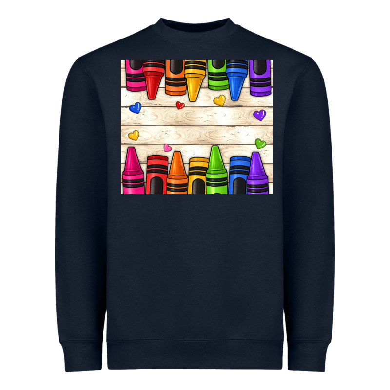 Custom Teacher Name Crayons Heavyweight Sweatshirt by NancyCooperArtShop | Teevron