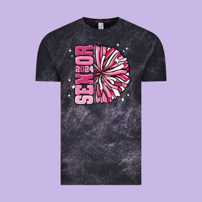 Senior 2024 Pink Cheer Vintage Tee Designed By Maliassmallbusiness