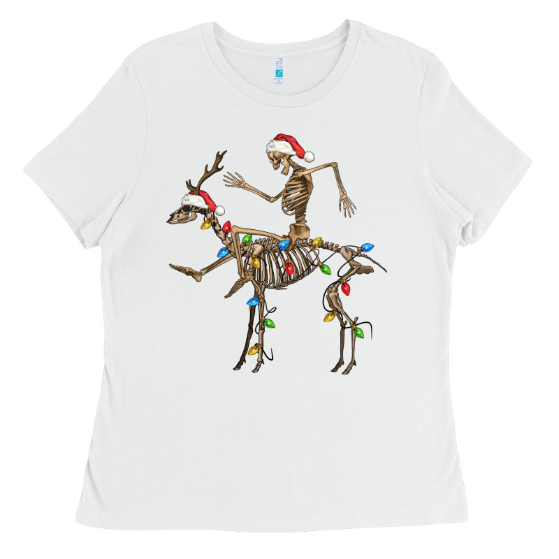 Skeleton Deer Santa Ladies Tee by FaDigitalArtStudio | Teevron