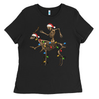 Black skeleton deer santa Ladies Tee - FaDigitalArtStudio