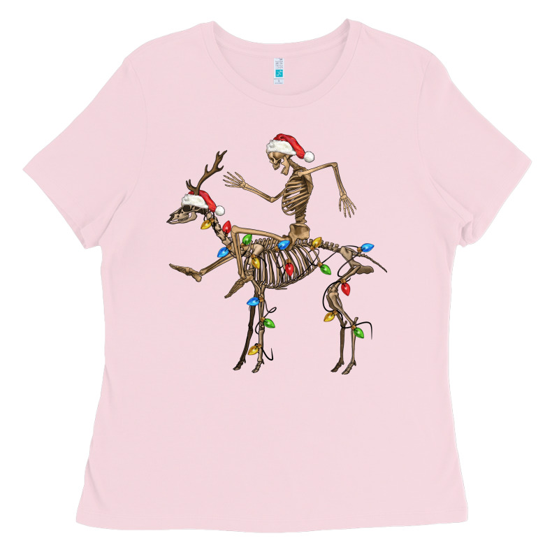 Skeleton Deer Santa Ladies Tee by FaDigitalArtStudio | Teevron