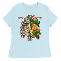 Baby Blue skeleton chest christmas Ladies Tee - FaDigitalArtStudio