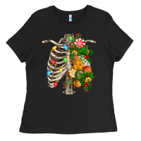 Black skeleton chest christmas Ladies Tee - FaDigitalArtStudio