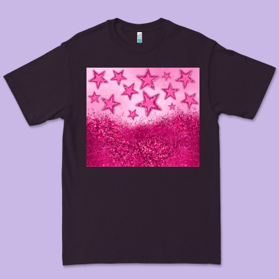 Pink Glitter Star Premium Tee Designed By Jahusdesignshop