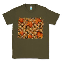 Army Green autumn leafe backround Classic Tee - RanaPortraitStore