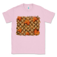 Bubblegum Pink autumn leafe backround Classic Tee - RanaPortraitStore