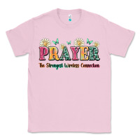 Bubblegum Pink prayer the strongest wireless connection Classic Tee - JahusDesignShop