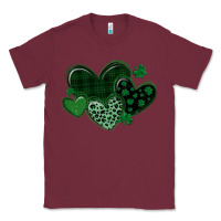 Burgundy leopard hearts st patricks day Classic Tee - MaliasSmallBusiness
