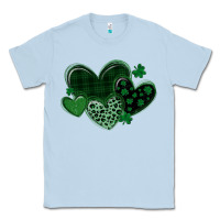Dusty Blue leopard hearts st patricks day Classic Tee - MaliasSmallBusiness