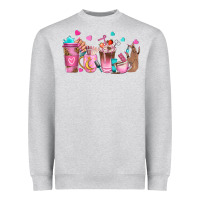 Heather Grey nail tech coffee cups Heavyweight Sweatshirt - NancyCooperArtShop