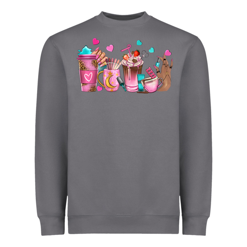Nail Tech Coffee Cups Heavyweight Sweatshirt by NancyCooperArtShop | Teevron