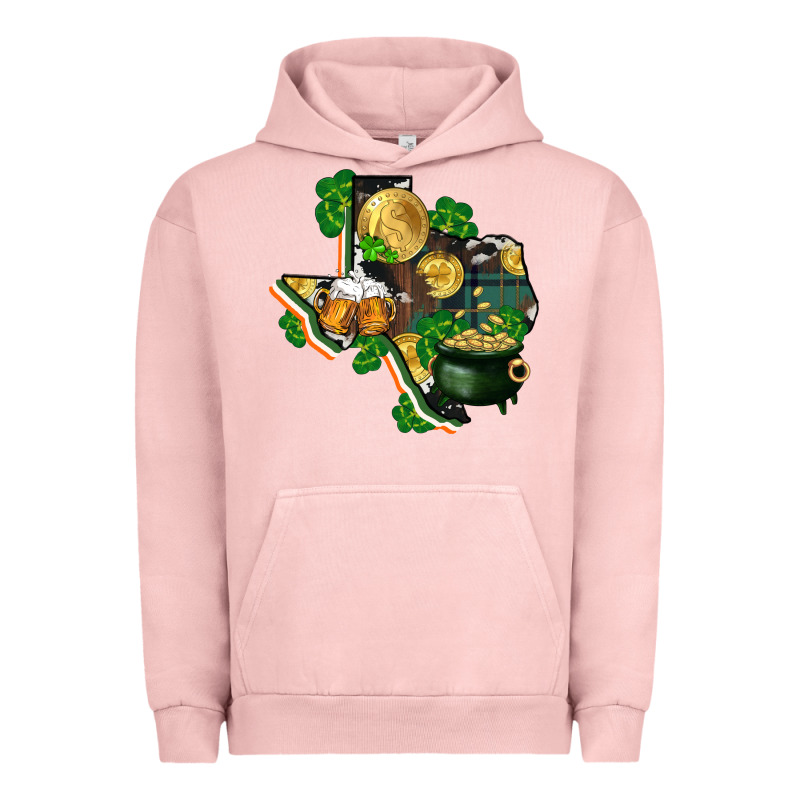 Texas Map St Patricks Day Urban Hoodie by FaDigitalArtStudio | Teevron