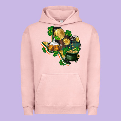Texas Map St Patricks Day Urban Hoodie Designed By Fadigitalartstudio