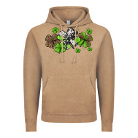 Vintage Coffee western cowhide leopard glitter shamrocks Vintage Hoodie - Jasminsmagicworld