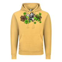 Vintage Mustard western cowhide leopard glitter shamrocks Vintage Hoodie - Jasminsmagicworld