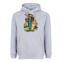 Heather Grey He is risen Bunny Cross Easter Day Heavyweight Hoodie - HowdyJamesFarm
