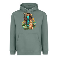 Sage He is risen Bunny Cross Easter Day Heavyweight Hoodie - HowdyJamesFarm
