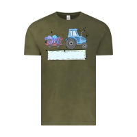 Vintage Olive easter tractor boy Vintage Tee - MaliasSmallBusiness