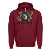 Burgundy Joy to the World Zipper Hoodie - Bettercallsaul