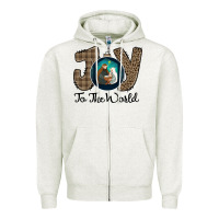 Oatmeal Heather Joy to the World Zipper Hoodie - Bettercallsaul