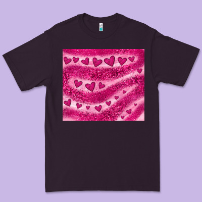 Pink Glitter Heart Premium Tee Designed By Jahusdesignshop